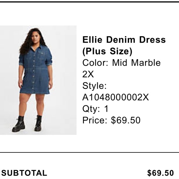 Leviβs Plus Size Denim Dress Snap Up NWT Size 2X - Picture 12 of 14